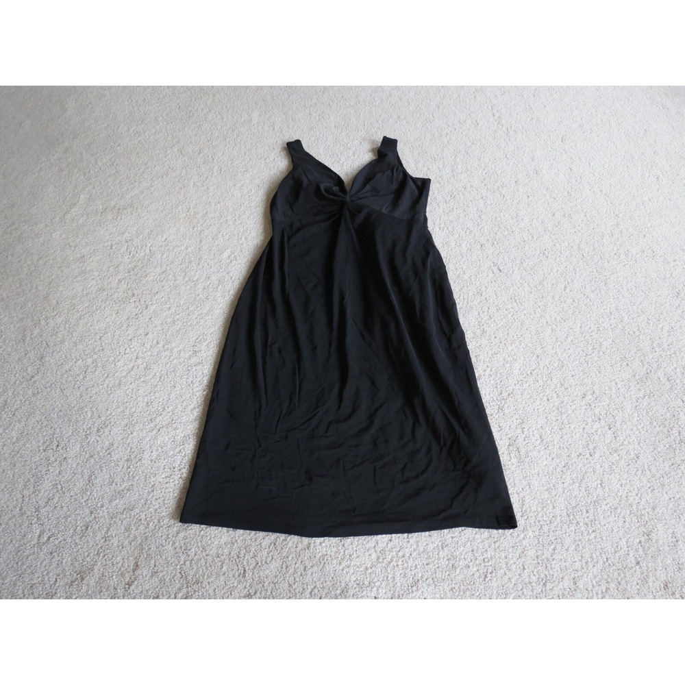 Laundry by Shelli Segal Black V-Neck Twist Front Sleeveless Midi Dress Size 10